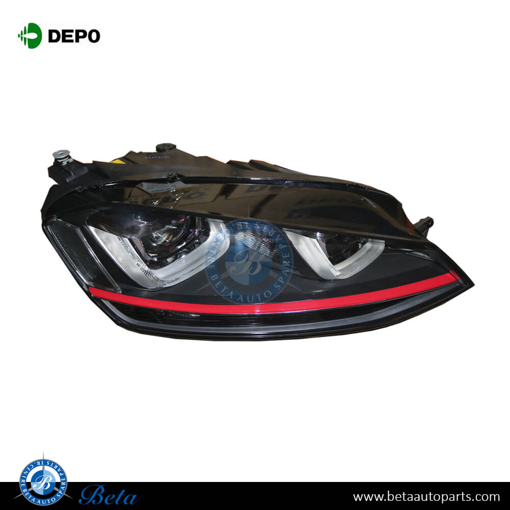 Right Side Headlamp Xenon - Black for Volkswagen Golf 7 GTI 2023-2016 models, Part Number 5G1941754A Right Side Headlamp Xenon - Black for Volkswagen Golf 7 GTI 2023-2016 models, Part Number 5G1941754A